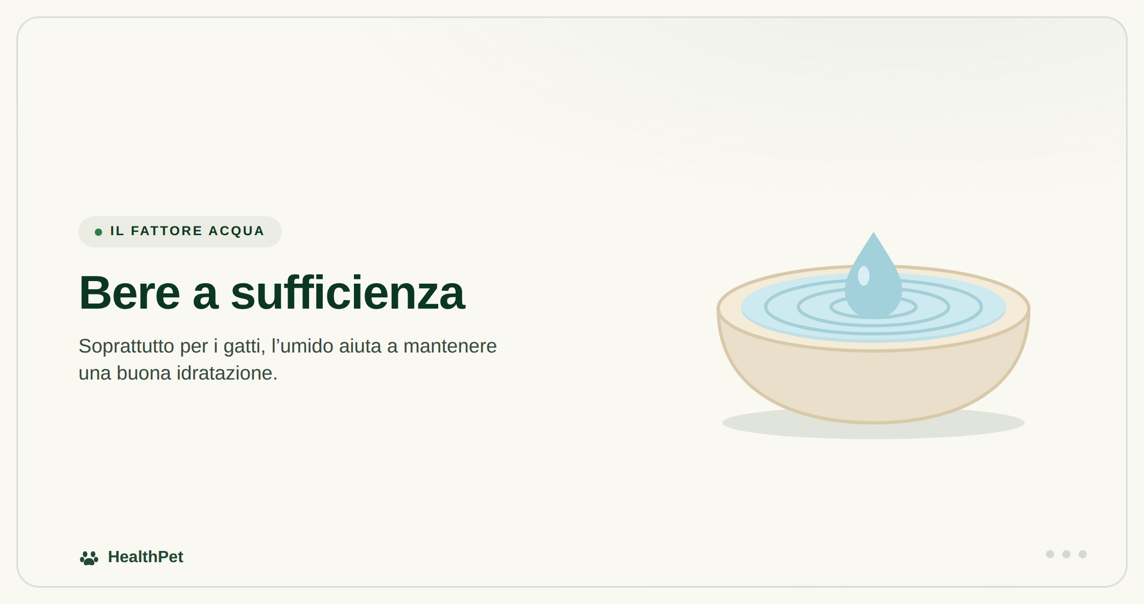 Ciotola d'acqua con goccia: l'idratazione di cane e gatto